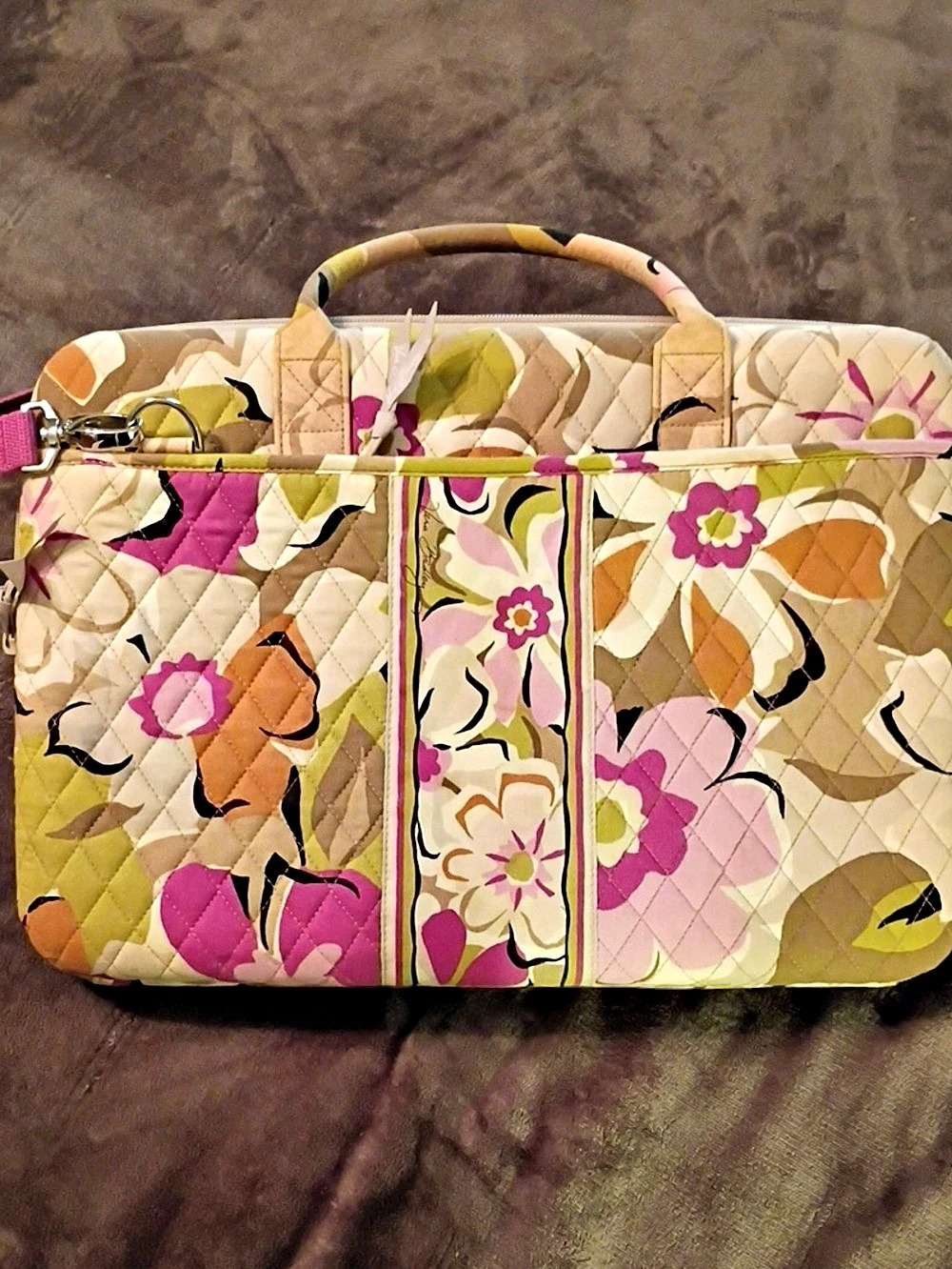 Vera Bradley Floral Laptop Bag in Pink & Green Retired Portobello Pattern